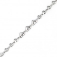 92.5 Silver Heart-in Shaped Bracelet Collection 